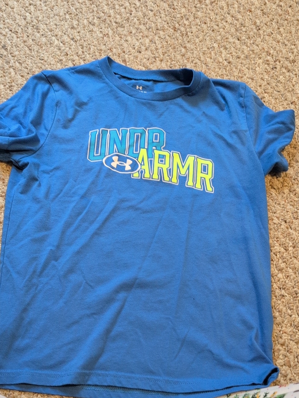 Under Armour Blue Tee with Neon Logo